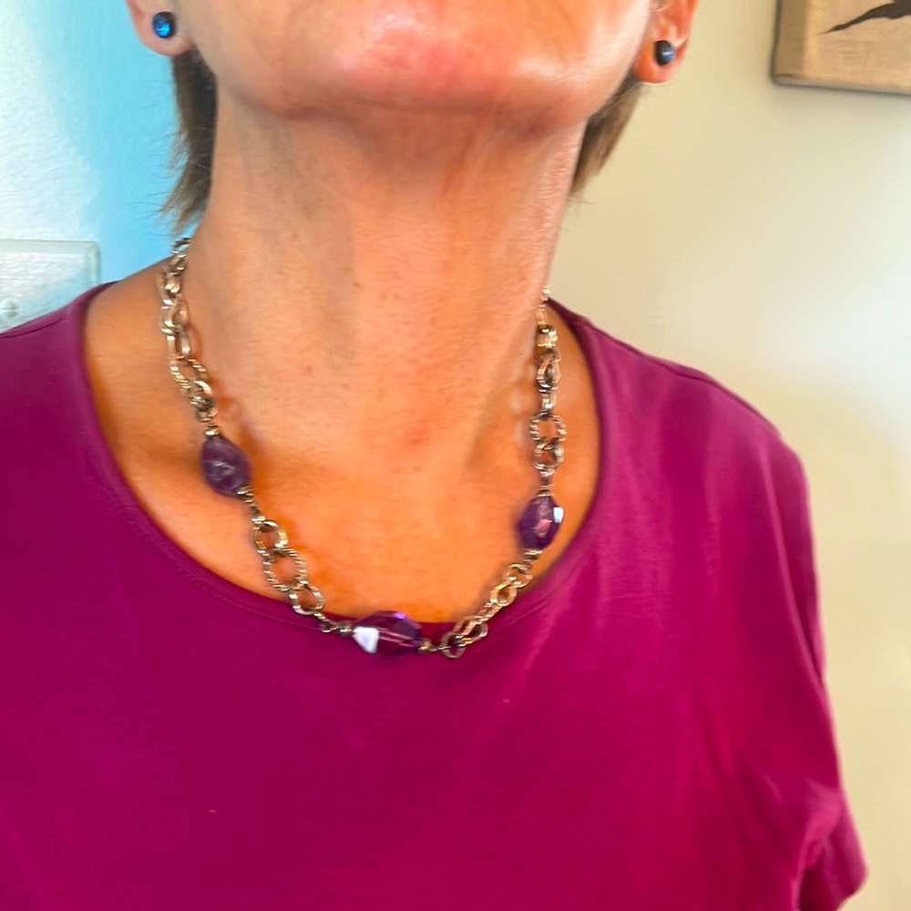 Silver necklace and bracelet